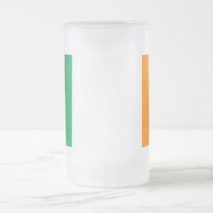 Caneca De Cerveja Vidro Jateado bandeira irlandesa