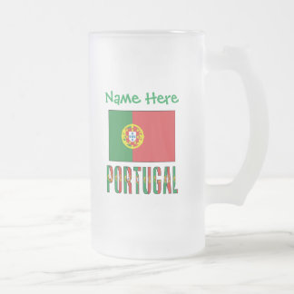 Caneca De Cerveja Vidro Jateado Bandeira Personalizada do Patrimônio de Portugal