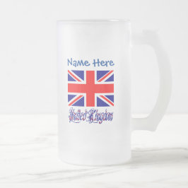 Caneca De Cerveja Vidro Jateado Bandeira Personalizada do Reino Unido Patrimônio