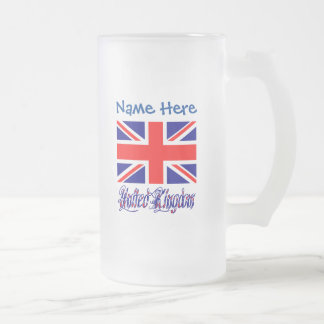 Caneca De Cerveja Vidro Jateado Bandeira Personalizada do Reino Unido Patrimônio