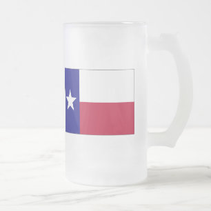 Caneca De Cerveja Vidro Jateado Bandeira solitária da estrela de Texas