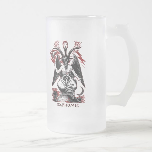 Caneca De Cerveja Vidro Jateado Baphomet (Direita)