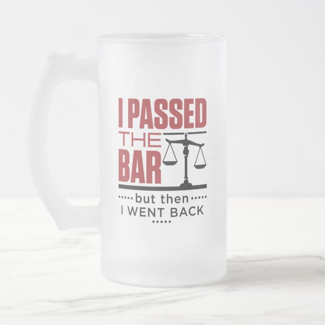 Caneca De Cerveja Vidro Jateado Bar Exam Piada engraçada Eu passei no Bar (Esquerda)