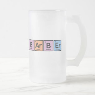 Caneca De Cerveja Vidro Jateado Barbeiro feito dos elementos