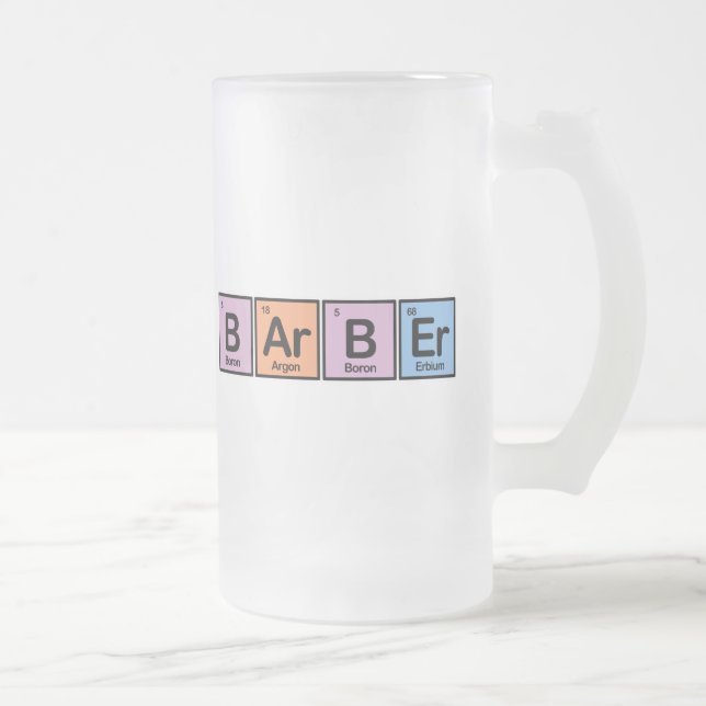 Caneca De Cerveja Vidro Jateado Barbeiro feito dos elementos (Direita)
