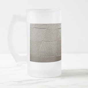 Caneca De Cerveja Vidro Jateado Basketweave Patchwork Knit por Shirley Taylor