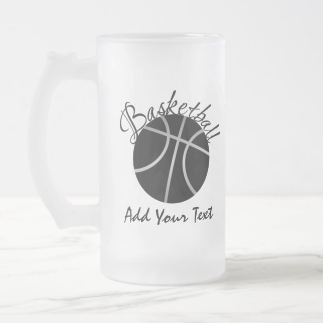Caneca De Cerveja Vidro Jateado Basquete (Esquerda)