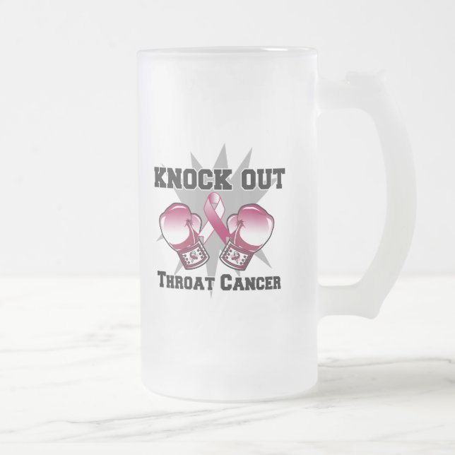 Caneca De Cerveja Vidro Jateado Bata para fora o cancer de garganta (Direita)