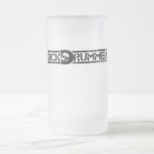 Caneca De Cerveja Vidro Jateado Baterista doente Mugazine