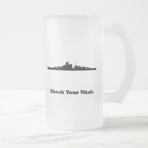 Caneca De Cerveja Vidro Jateado BB Check Vital