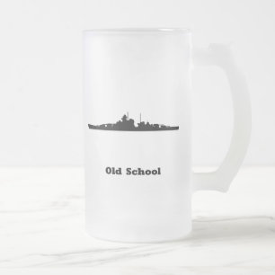 Caneca De Cerveja Vidro Jateado BB Old School