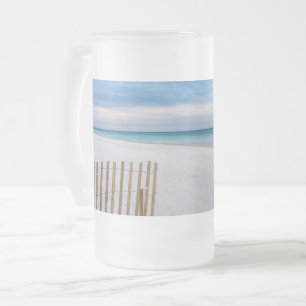 Caneca De Cerveja Vidro Jateado Beach Fence Morning Destin Florida Fosco Mug