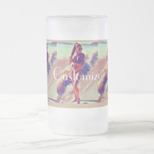 Caneca De Cerveja Vidro Jateado Beach Girl Thunder_Cove