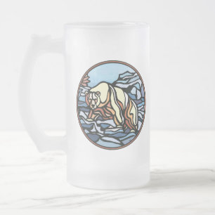 Caneca De Cerveja Vidro Jateado Bear Arte Tribal Bear Mug Primeiro Urso das Nações
