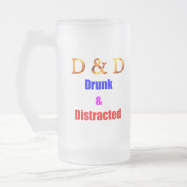 Caneca De Cerveja Vidro Jateado Bebado D&D e distraído