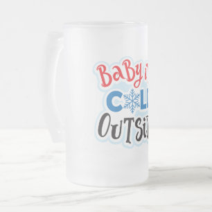 Caneca De Cerveja Vidro Jateado Bebê É Frio Fora do Fosco