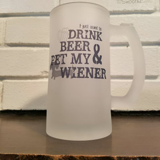 Caneca De Cerveja Vidro Jateado Beber Cerveja E Pet My Wiener Beer Dachshund Mug