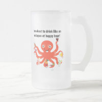 Bebida como um polvo no happy hour engraçado