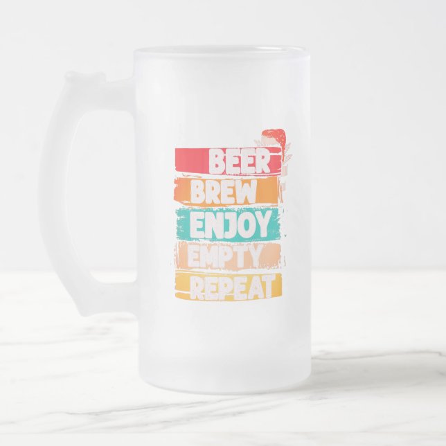 Caneca De Cerveja Vidro Jateado Beer Brew Aproveite a repetição vazia (Esquerda)