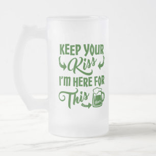 Caneca De Cerveja Vidro Jateado Beer Leiance Engraçado Bebendo Irlandês