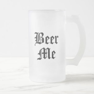 Caneca De Cerveja Vidro Jateado Beer Me Fosco Mug
