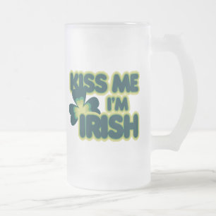 Caneca De Cerveja Vidro Jateado Beija-me Im Irlandês