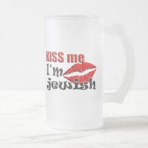 Caneca De Cerveja Vidro Jateado Beije-me Sou Judeu
