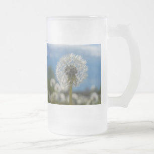 Caneca De Cerveja Vidro Jateado Beleza De Uma Cama De Vidro De Fosco Dandelion