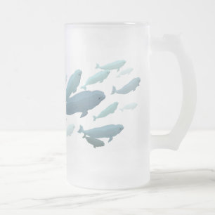 Caneca De Cerveja Vidro Jateado Beluga - Baleia - Cerveja Canja