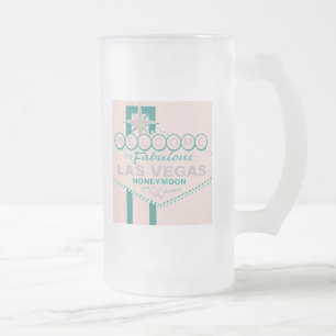 Caneca De Cerveja Vidro Jateado Bem-vindos à Lua de mel de Las Vegas