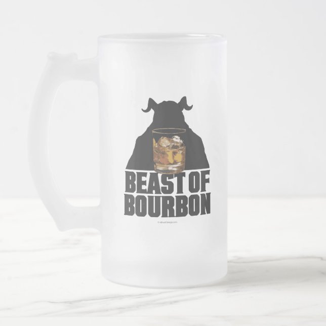 Caneca De Cerveja Vidro Jateado Besta De Vidro De Fosco De Bourbon (Esquerda)