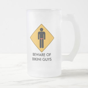 Caneca De Cerveja Vidro Jateado Beware das caras do biquini