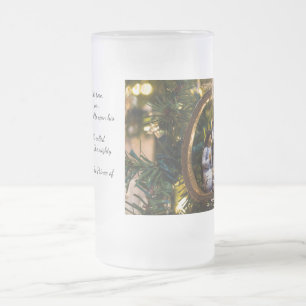 Caneca De Cerveja Vidro Jateado Bíblia de Natividade Vidro de Fosco Verso