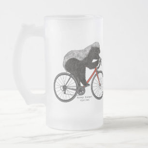 Caneca De Cerveja Vidro Jateado Bicicleta de Mel Badger Cicing Funny Badass Slogan