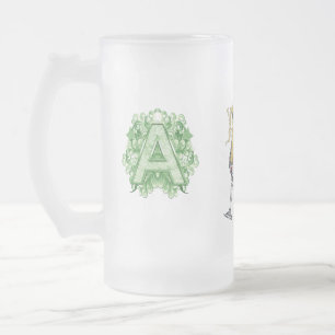 Caneca De Cerveja Vidro Jateado Birthday-Capital Monograma - letra A