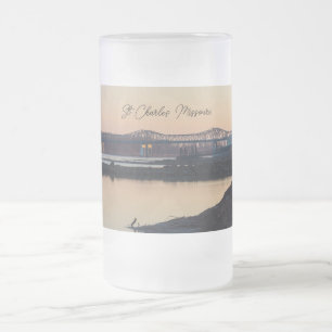 Caneca De Cerveja Vidro Jateado Blanchette E Missouri River Fosco Mug