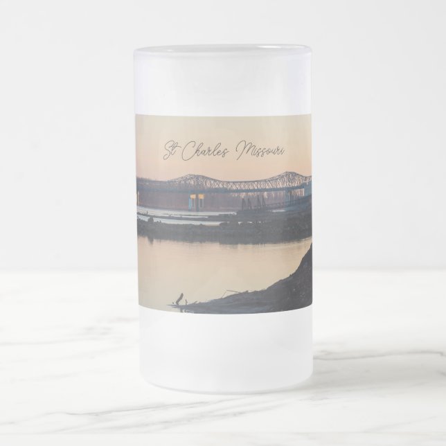 Caneca De Cerveja Vidro Jateado Blanchette E Missouri River Fosco Mug (Centro)