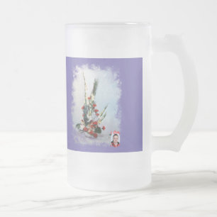 Caneca De Cerveja Vidro Jateado Bodegón de Flores