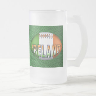 Caneca De Cerveja Vidro Jateado Bola de Rugby da Irlanda