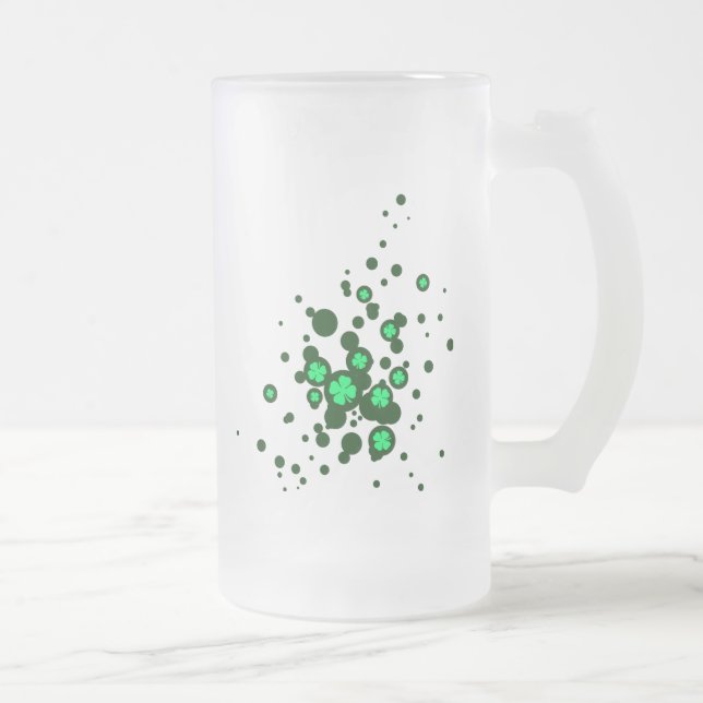 Caneca De Cerveja Vidro Jateado bolhas de shamrock (Direita)