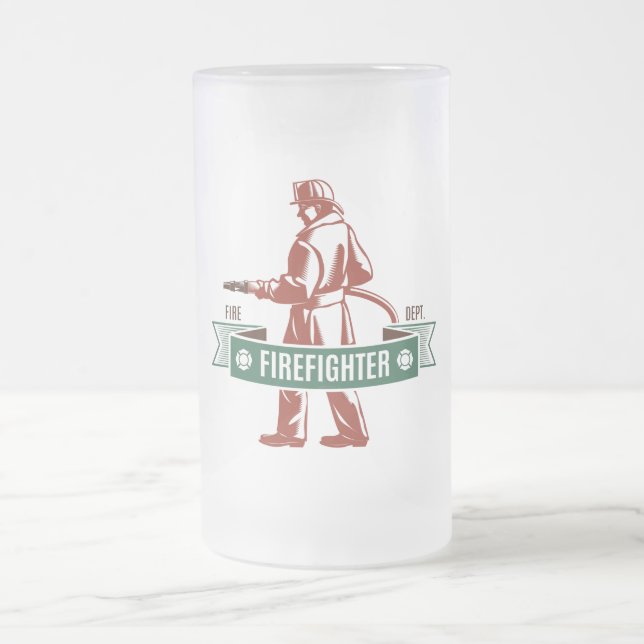 Caneca De Cerveja Vidro Jateado Bombeiro (Centro)