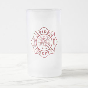 Caneca De Cerveja Vidro Jateado Bombeiro Fosco Maltês