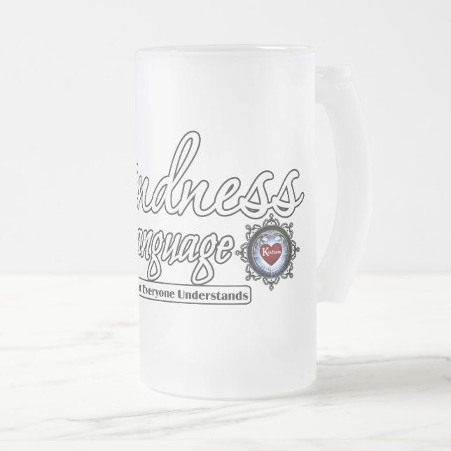 Caneca De Cerveja Vidro Jateado Bondade É A Língua (Frente Esquerda)