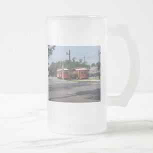 Caneca De Cerveja Vidro Jateado Bonde de Nova Orleans
