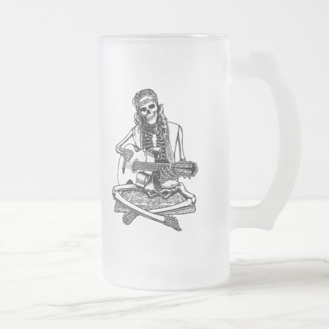Caneca De Cerveja Vidro Jateado Bones de Busker II (Direita)