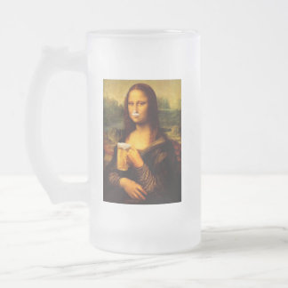 Caneca De Cerveja Vidro Jateado Bonita Mona Lisa Beer Lover Presente Único