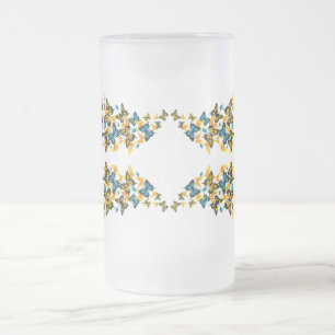 Caneca De Cerveja Vidro Jateado Borboletas de Estilos Clássicos