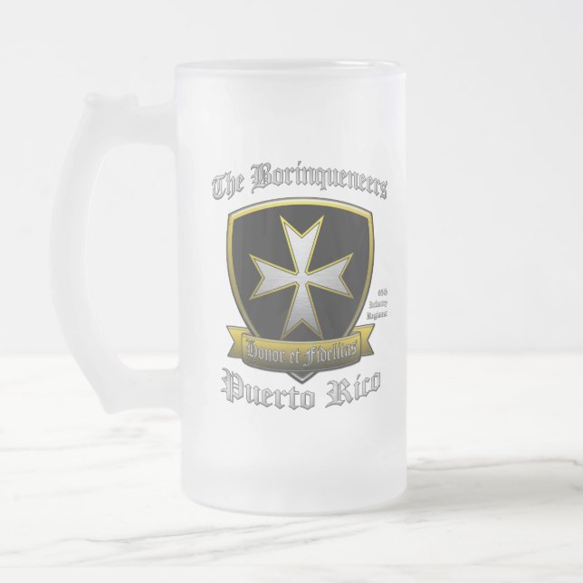 Caneca De Cerveja Vidro Jateado Borinqueneers (Esquerda)
