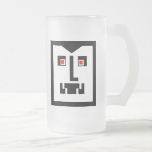Caneca De Cerveja Vidro Jateado Bot assustador do vampiro do Cyborg -