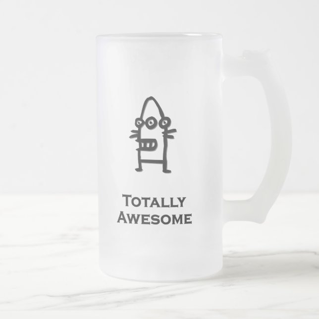 Caneca De Cerveja Vidro Jateado Bot de três olhos totalmente impressionante (Direita)